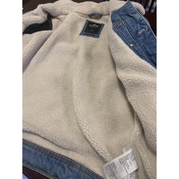 Hollister S Epic Flex Y2K Denim Sherpa Jean Jacket Classic - Picture 5 of 8